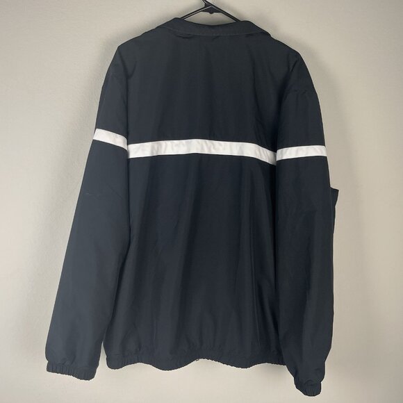 Nike Black Lightweight Track Windbreaker Jacket White Stripe Size XXL - Picture 2 of 7